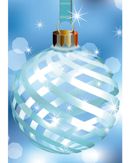 Greeting card blue Christmas ball