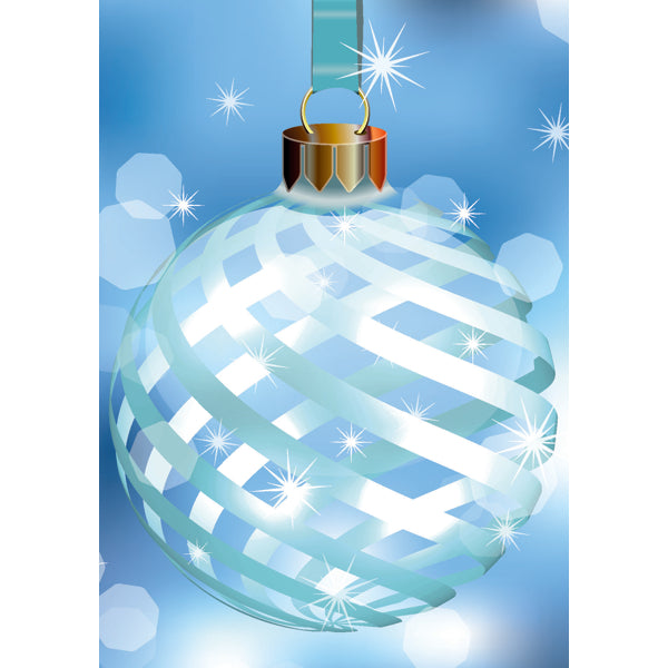 Wenskaart blauwe kerstbal (F13072)