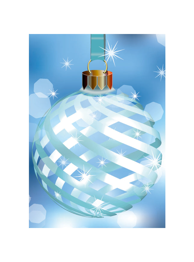 Wenskaart blauwe kerstbal (F13072)