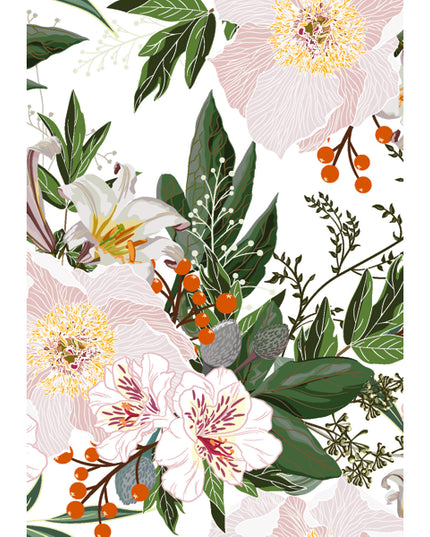 Greeting card Christmas flowers white