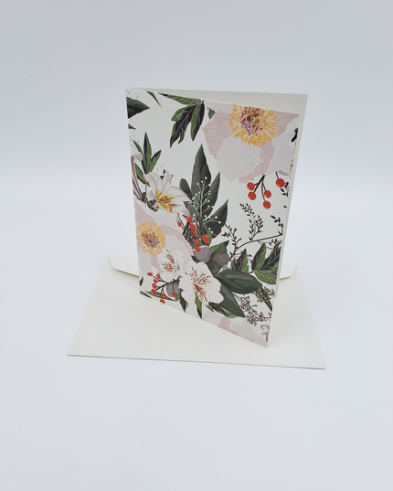 Greeting card Christmas flowers white