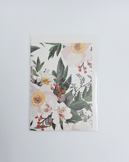 Greeting card Christmas flowers white