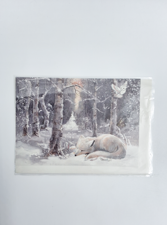 wenskaart witte vos (F13081)