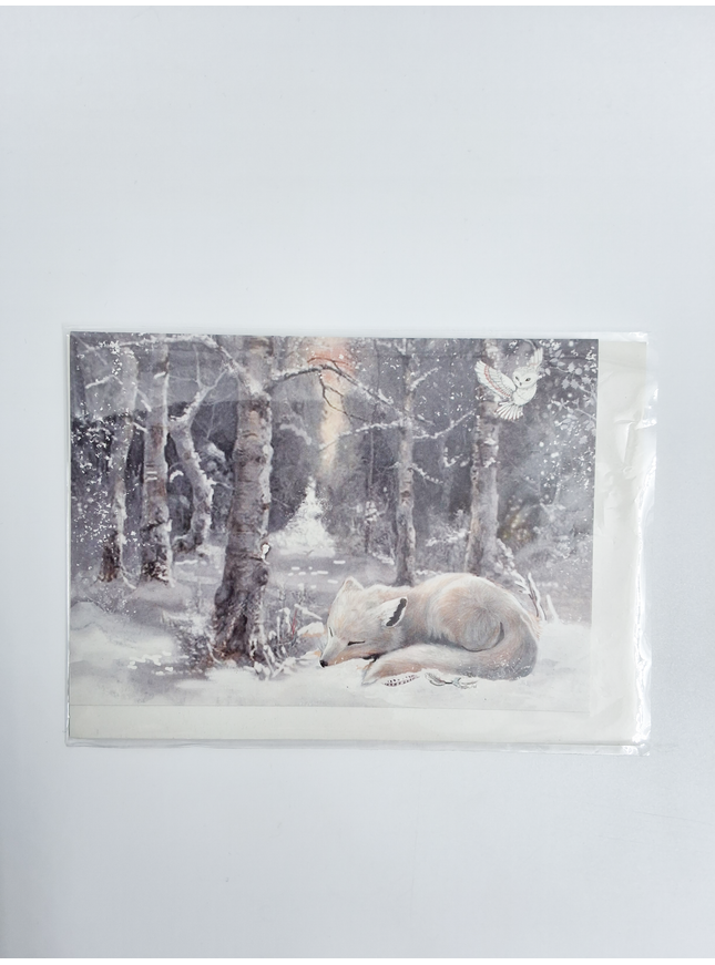 wenskaart witte vos (F13081)