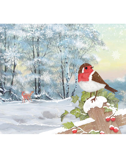 Santa Claus on the bus greeting card