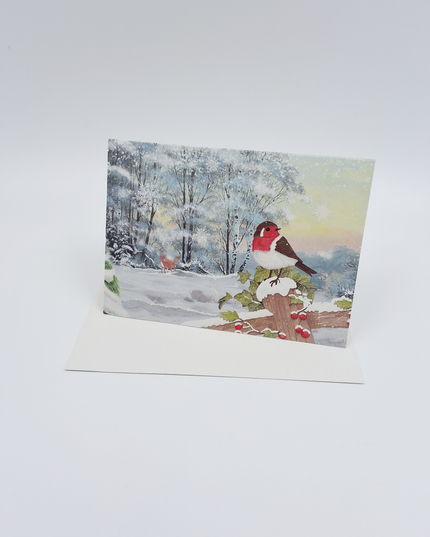 Santa Claus on the bus greeting card