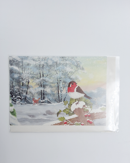 Santa Claus on the bus greeting card