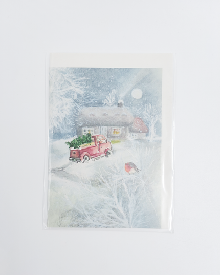 Blue globe greeting card