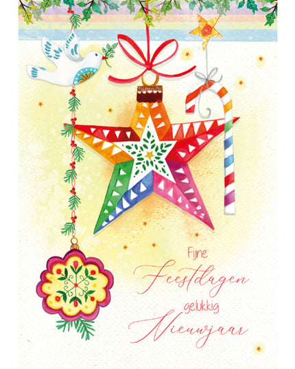 Wenskaart kerst ster (F13090)