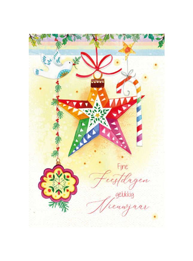 Wenskaart kerst ster (F13090)