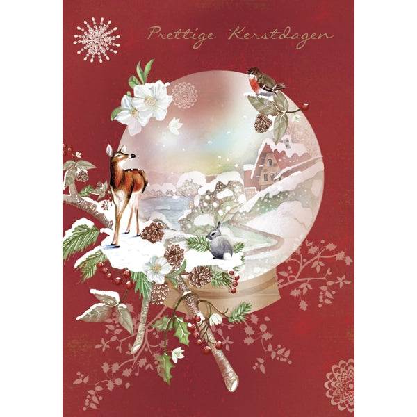 Wenskaart dieren, prettige feestdagen (F13099)