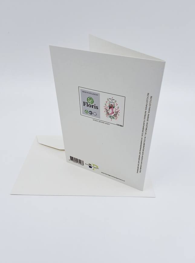 wenskaart gekleurde sok (F13103)