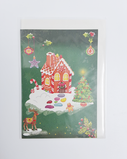 Wenskaart snoephuisje (F13109)