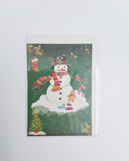 Wenskaart kerstman en pop (F13110)
