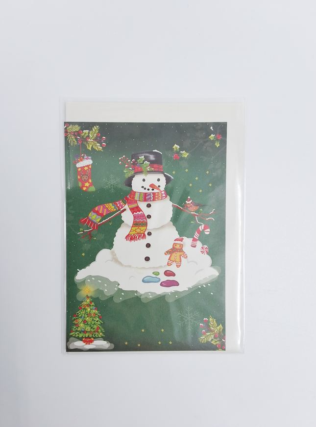 Wenskaart kerstman en pop (F13110)