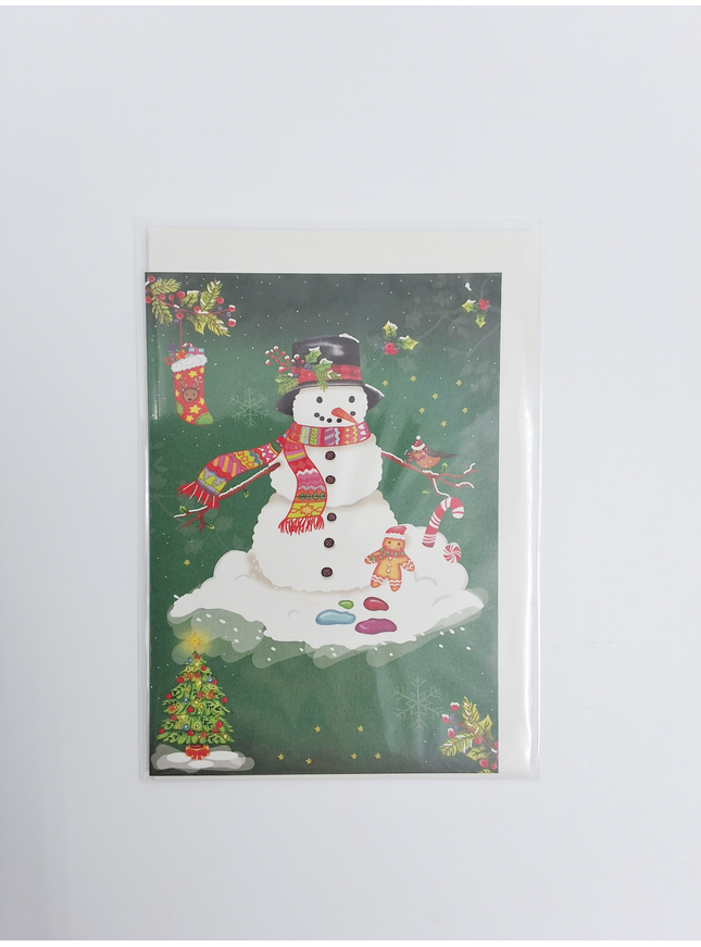 Wenskaart kerstman en pop (F13110)