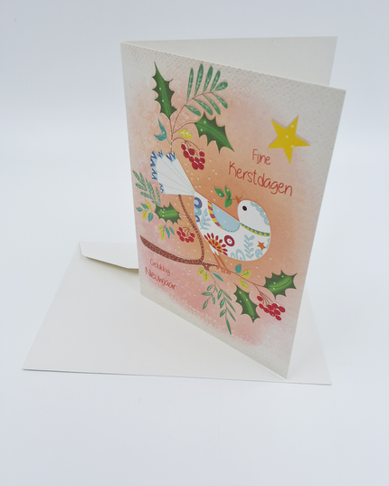 Kerstkaart duif Fijne Kerstdagen, Gelukkig Nieuwjaar (F13116)