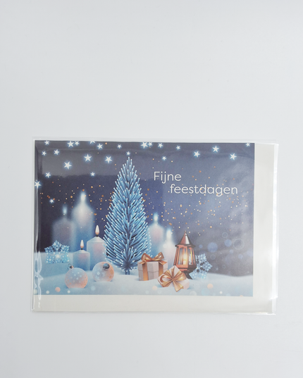 Wenskaart kerstboom en kaars (F13120)