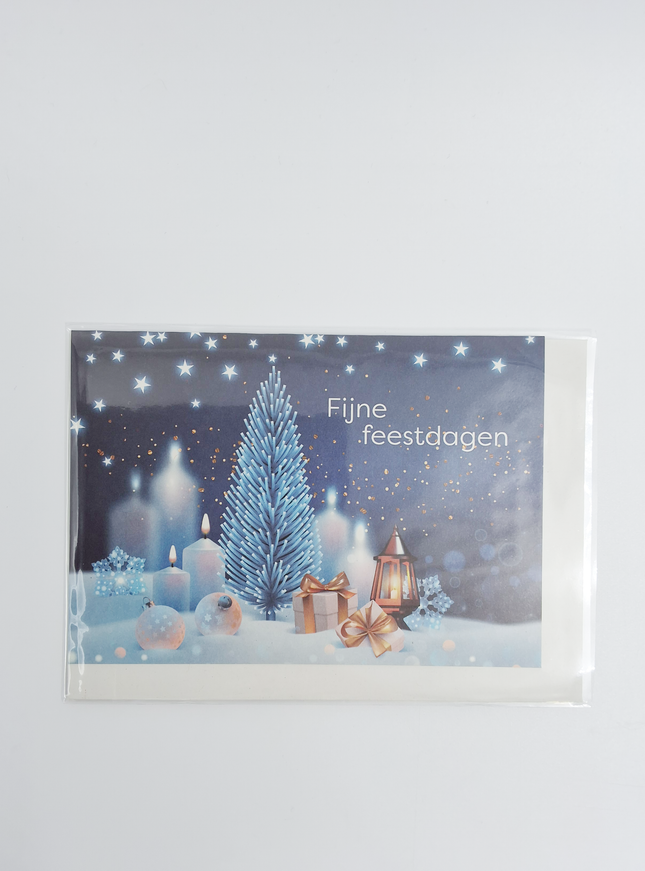 Wenskaart kerstboom en kaars (F13120)