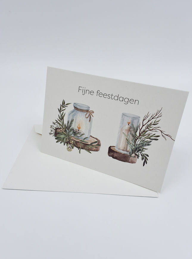 Wenskaart kaars 2x (F13122)