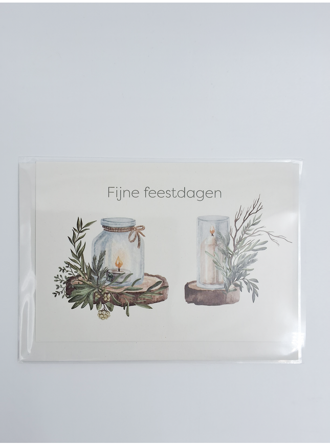 Wenskaart kaars 2x (F13122)