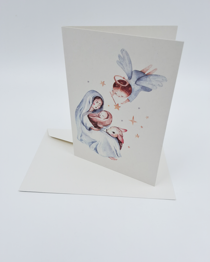 wenskaart Maria blauw (F13124)