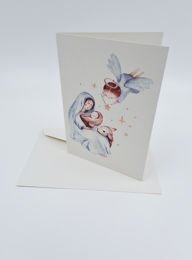 wenskaart Maria blauw (F13124)