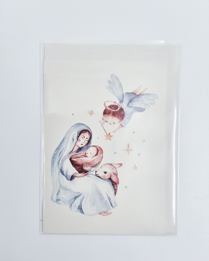 wenskaart Maria blauw (F13124)