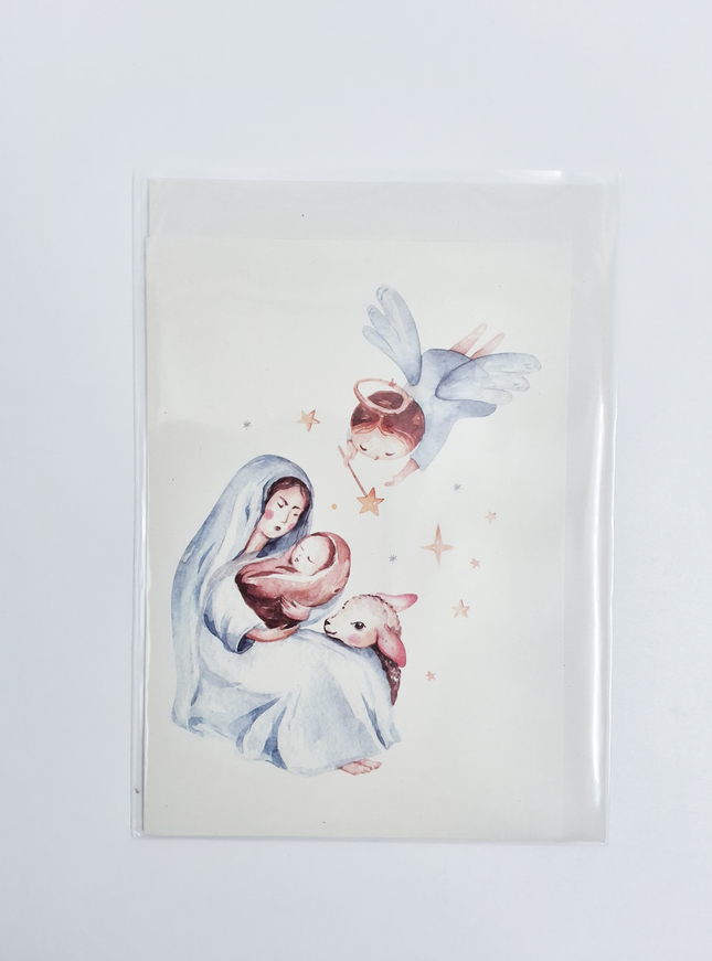 wenskaart Maria blauw (F13124)