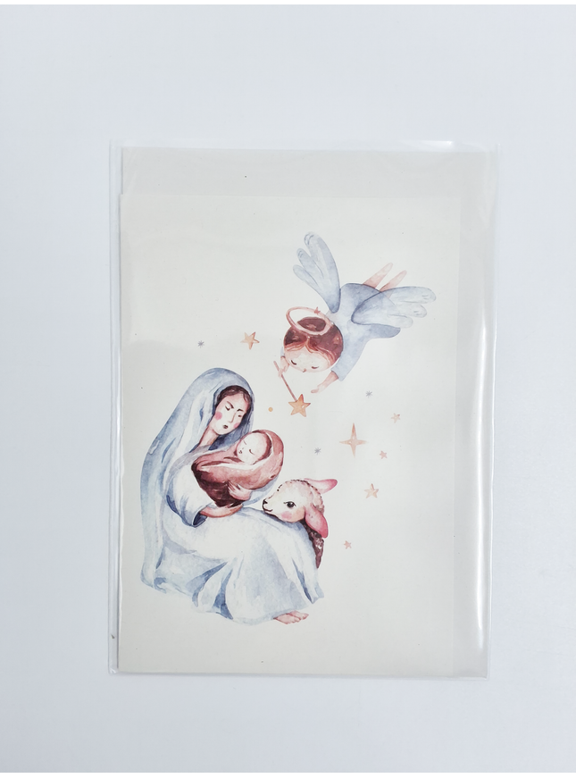 wenskaart Maria blauw (F13124)