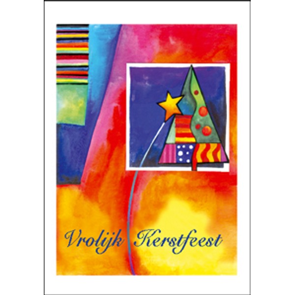 Wenskaart eco-lam. kerstboom "Vrolijk Kerstfeest" (F13911)