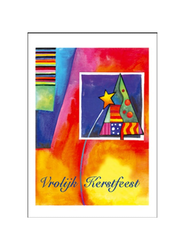 Wenskaart eco-lam. kerstboom "Vrolijk Kerstfeest" (F13911)