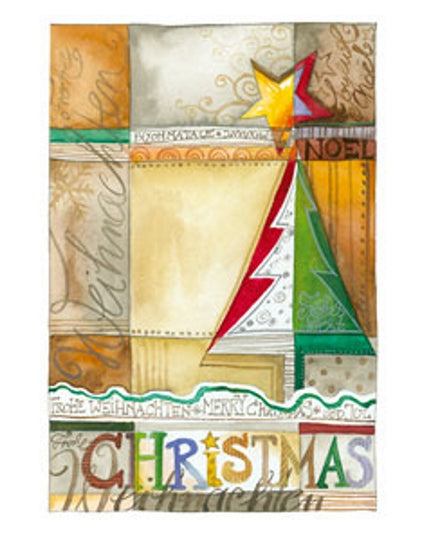 Wenskaart eco-lam. kerstboom "Christmas" (F13923)