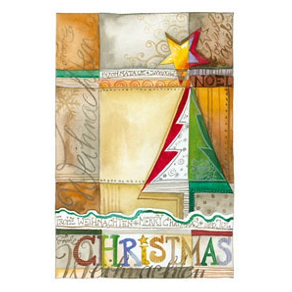 Wenskaart eco-lam. kerstboom "Christmas" (F13923)