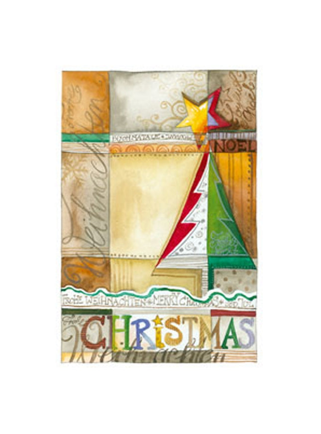 Wenskaart eco-lam. kerstboom "Christmas" (F13923)