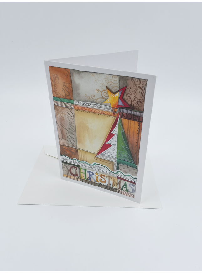 Wenskaart eco-lam. kerstboom "Christmas" (F13923)