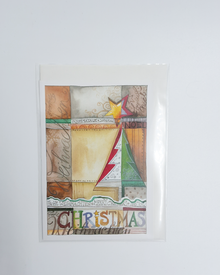 Wenskaart eco-lam. kerstboom "Christmas" (F13923)