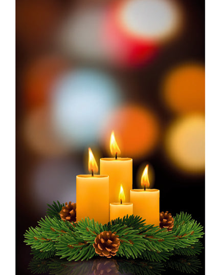 Wenskaart eco-lam. Advent kaarsen (F13947)