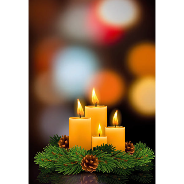 Wenskaart eco-lam. Advent kaarsen (F13947)