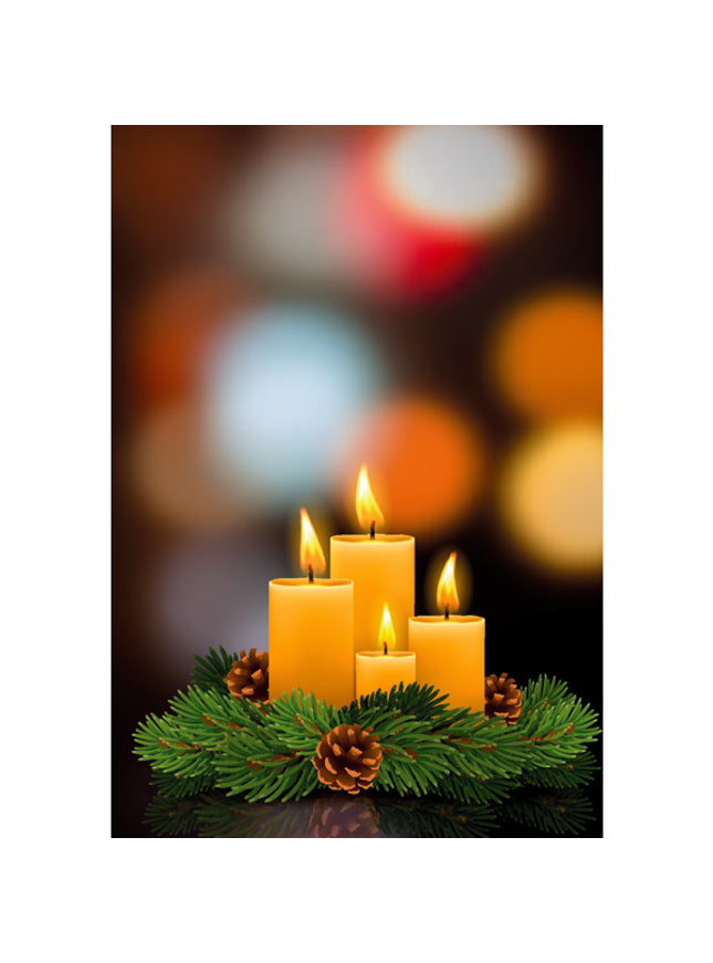 Wenskaart eco-lam. Advent kaarsen (F13947)