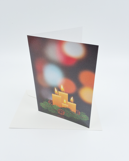 Wenskaart eco-lam. Advent kaarsen (F13947)