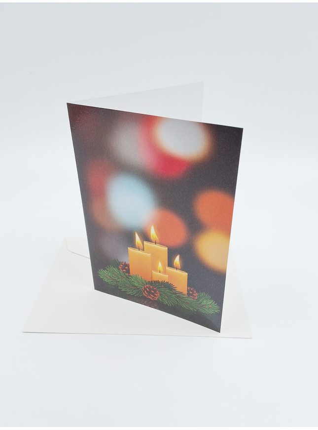 Wenskaart eco-lam. Advent kaarsen (F13947)