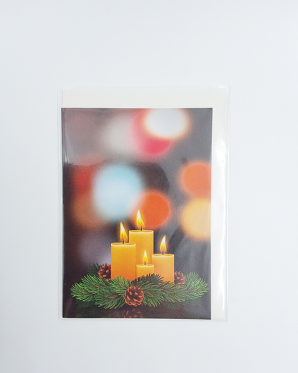 Wenskaart eco-lam. Advent kaarsen (F13947)