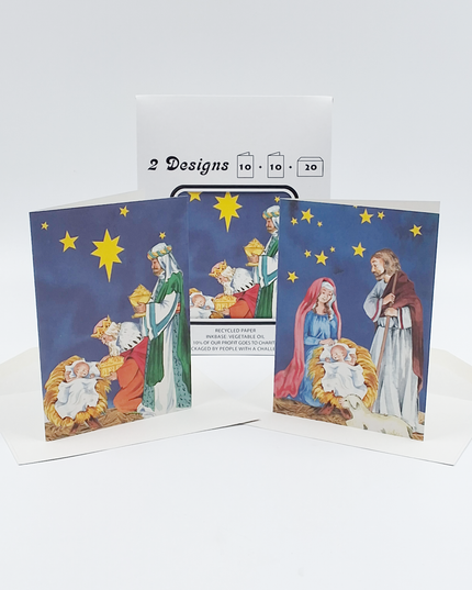 Kerstkaarten tasje 20x kerst koningen, Jozef (F12861 + F12862)