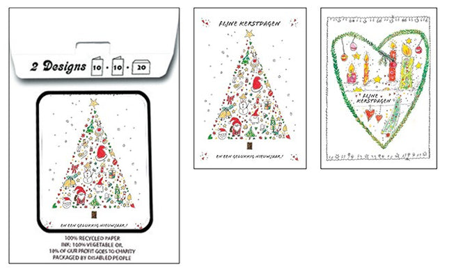 Sac pour cartes de Noël 20x bougie 2x (F13122 + F13123)