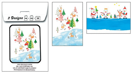 Sac pour cartes de Noël 20x bougie 2x (F13122 + F13123)