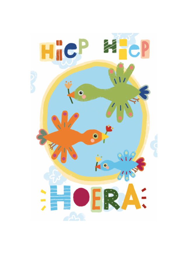 Wenskaart hiep hiep (F15006)