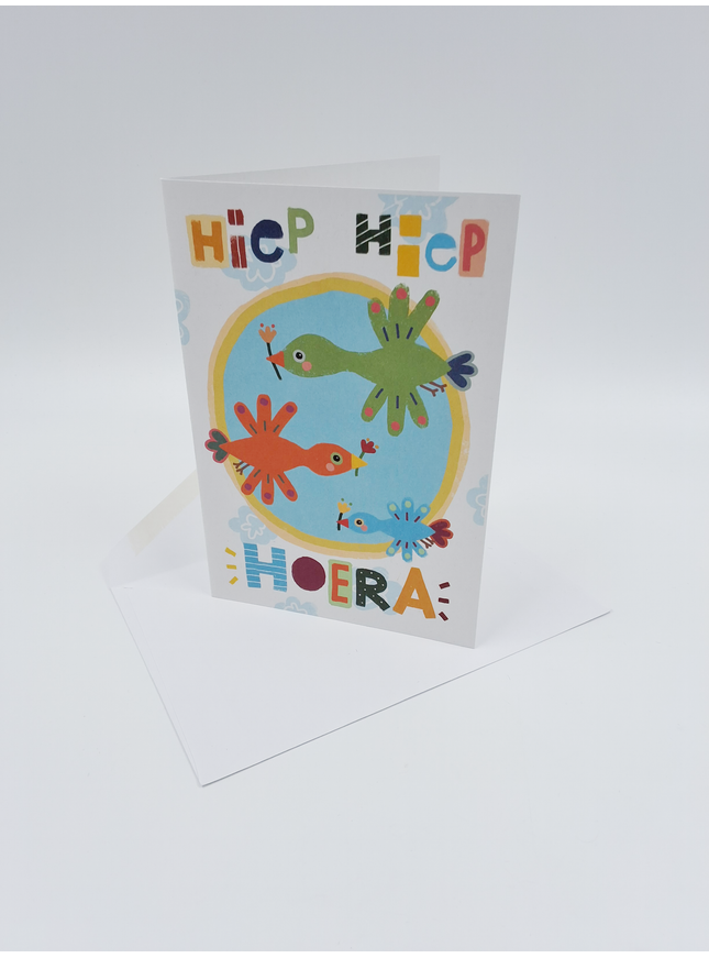 Wenskaart hiep hiep (F15006)