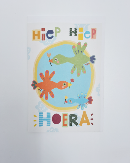 Wenskaart hiep hiep (F15006)