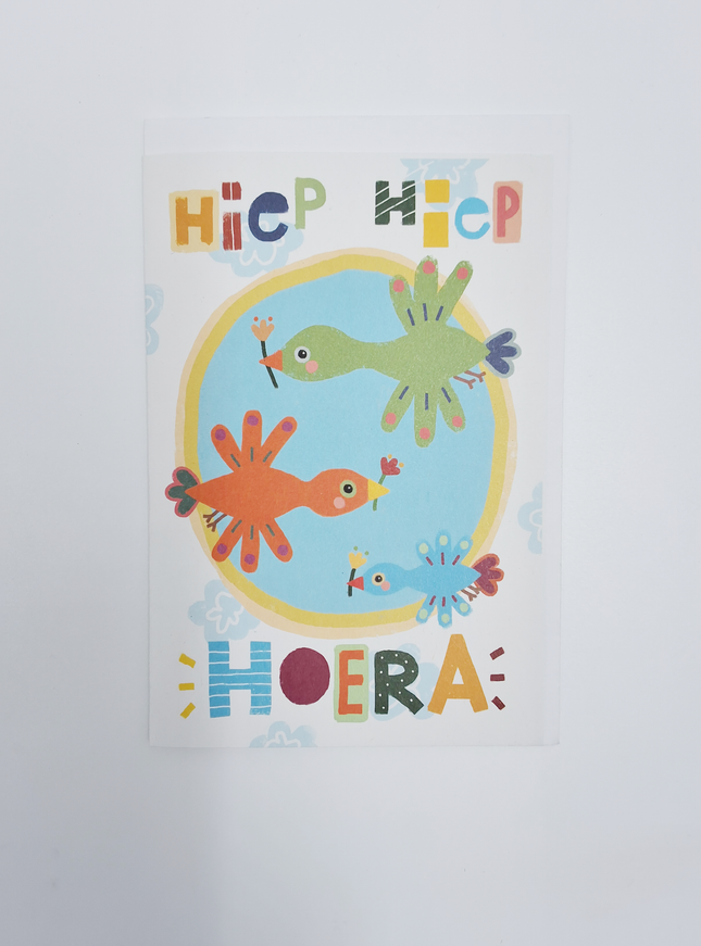 Wenskaart hiep hiep (F15006)